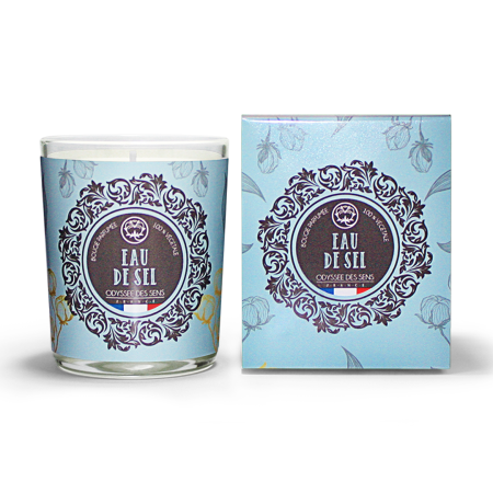 Bougie 180g Eau de Sel Meche Coton Premium