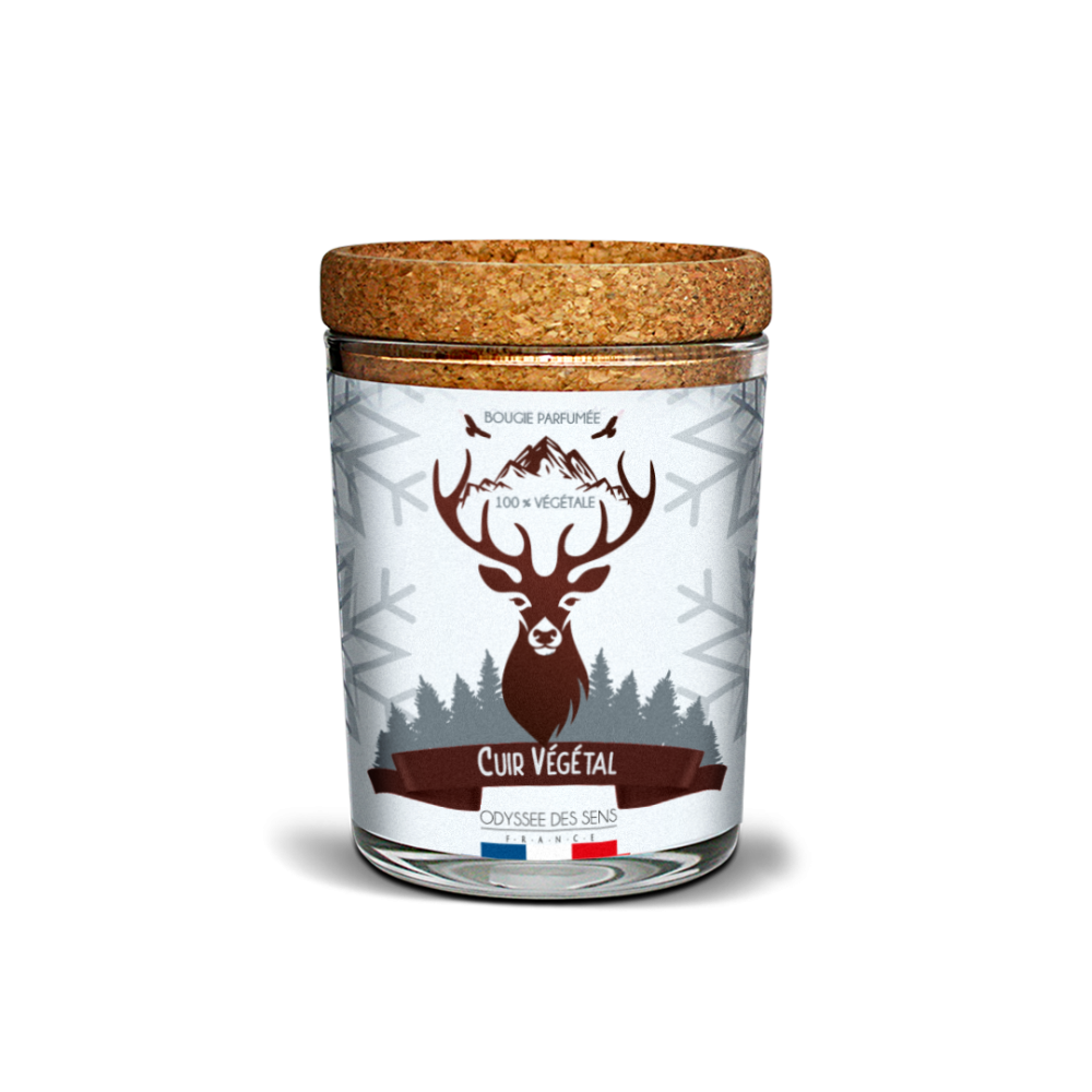 Bougie Cuir Végétal Montagne180g