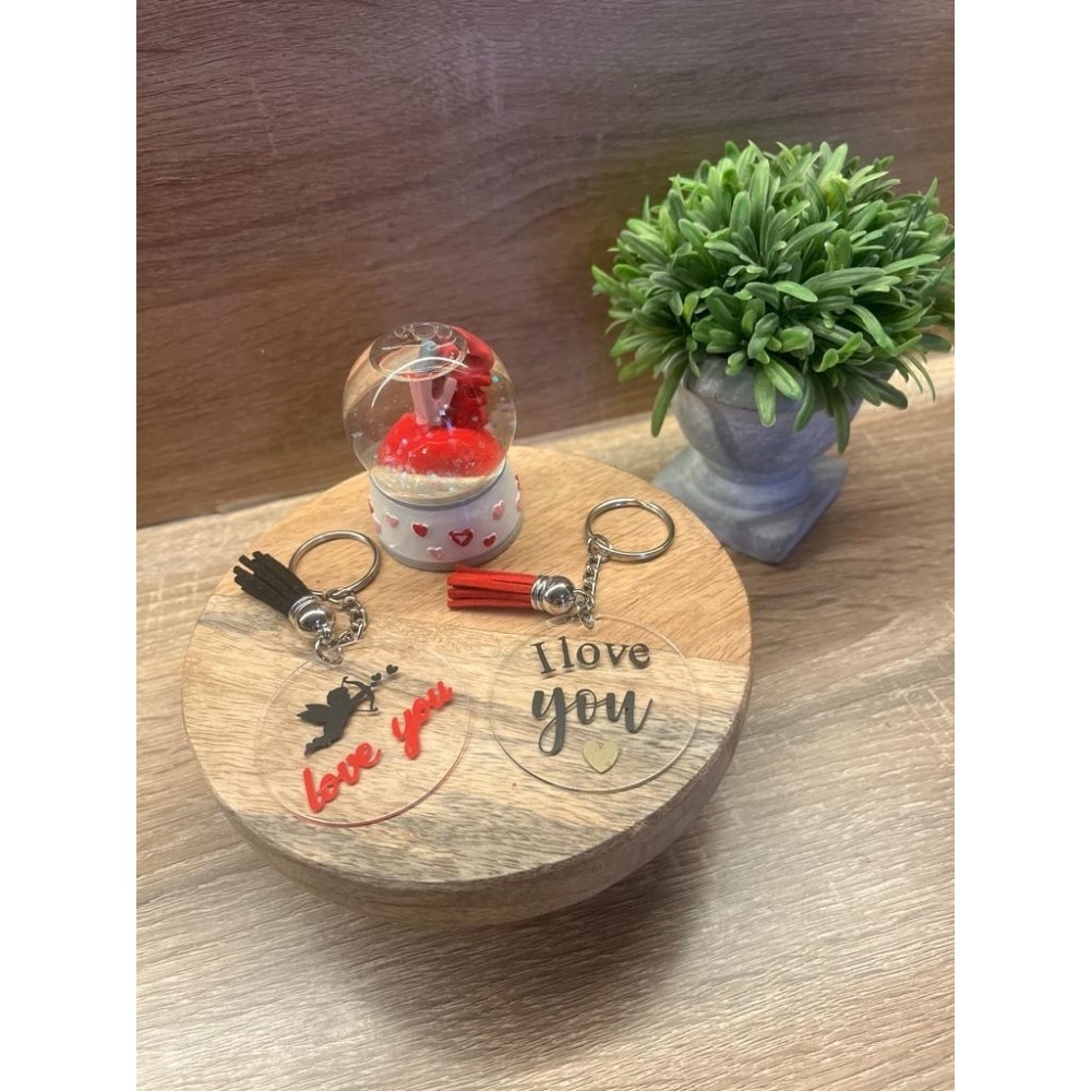 Porte Clé Noir Love You Cupidon